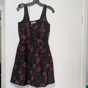 BB DAKOTA | Brocade Fit & Flare Dress Rose Floral with pockets